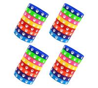 BESPORTBLE Bracelets en Silicone à Motif Patte de Chien, Extensibles, 32 Pièces Multicolores, Légers et Étanches, pour Fêtes, Pochettes Présents et Événements pour Garçon et Filles et