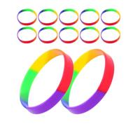 BESPORTBLE Bracelets en Silicone Colorés Arc-en-ciel, Lot de 42 Pièces, Bracelets Élastiques Flexibles pour Fête Fierté Lgbtq, Accessoires Décoratifs pour Événements et Festivals