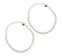 BESPORTBLE Brides de Talon Élégantes en Perles Imitation Chaîne Métal | Accessoires pour Mariées et Photographes de Mode, pour Cocktails et Occasions Spéciales