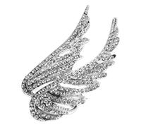 BESPORTBLE Broche Aile D'ange En Cristal Pour Femme Et Homme, Accessoire Costume Élégant Multifonctionnel, Épingle Pour Tailleur Et Fête, Finition Argentée Taille Standard