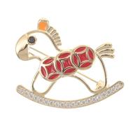 BESPORTBLE Broche Cheval à Bascule Épingle Métal Motif Dessin Animé pour Vestes Pulls Robes et Chapeaux