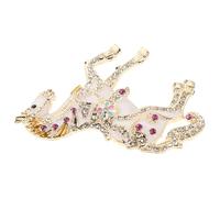 BESPORTBLE Broche Cheval en Cristaux et Émail Blanc Solide, Épingle de Revers Vintage Année du Cheval 2026, Bijou Équestre Léger pour Manteau, Robe et Foulard, Présent Élégant pour Mariage