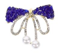 BESPORTBLE Broche Élégante Pour Chapeau Écharpe Pull Châle Bal De Mode Féminine Décorative Vintage Petit Mariage Strass Bleu