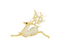 BESPORTBLE Broche en Alliage Cerf Délicat pour Femmes Épingle à Vêtements et Écharpes Décoration Noël Élégante Accessoire Mode Polyvalent pour Manteau et Châle Épinglette Solide et