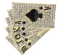 BESPORTBLE Broche Épingle De Poitrine Hip-hop De Cartes à Jouer Dorée, Accessoire Créatif Pour Vêtements Et Festivals