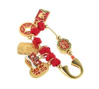 BESPORTBLE Broche Épingle de Sûreté Feng Shui avec Nœud Rouge Traditionnel, Broche Chinoise de Protection pour Femmes et Bébés, Accessoire Naissance Décoratif et Amulette Anti-mauvais