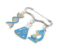 BESPORTBLE Broche Scientifique en Émail Métal Solide, Motif Microscope et Double Hélice D'adn, Épingle Légère pour Paquet à Dos, Casquette, Fête Scientifique - Accessoire Original Thème