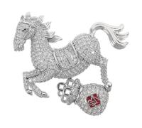 BESPORTBLE Broche Western : Broche vintage 2026 - Ornement cheval en strass, symbole du - de poitrine pour cape de cheval - décorative en alliage pour robe, écharpe, châle