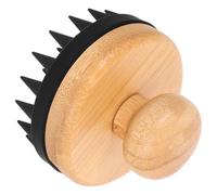 BESPORTBLE Brosse à Shampoing pour Cheveux en Bambou et Silicone, Massage Doux du Cuir Chevelu, Augmente la Friction et Protège le Cuir Chevelu