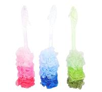 BESPORTBLE Brosse De Bain Dos Longue Poignée Lot De 3 Fleurs Douche Exfoliantes Éponge Dense Pour Accessoires De Salle De Bain