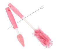 BESPORTBLE Brosse de Nettoyage pour Biberons en Silicone Souple Set Multifonction Brosse Longue pour Tétines et Pailles Coloris Cerise Rouge Adaptée à L’Entretien Quotidien des Bouteilles