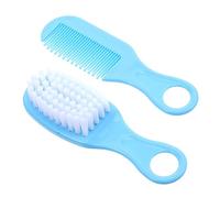 BESPORTBLE Brosse Et Peigne De Massage Pour Bébé Doux, Kit 2 Pièces Bleu, Matériau Antistatique, Soin -né Et Stimulation Cuir Chevelu Fragile