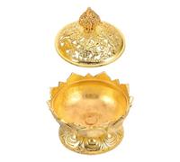 BESPORTBLE Brûleur de Parfum Lotus Vintage en Métal Doré Mini Porte-Parfum pour Cônes et Bâtonnets Décoration d'Aromathérapie pour Bureau et Intérieur Encensoir Fleur de Lotus 1 Pièce
