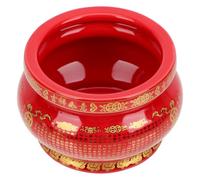 BESPORTBLE Brûleur Encens Céramique Rouge avec Motif Huit Diagrammes Censer Décoratif Taoïste pour Maison Bureau Salon et Méditation Support Encensoir Classique