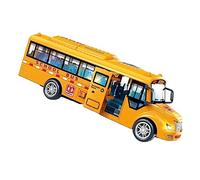 BESPORTBLE Bus Scolaire Simulation Sonore et Lumineux Modèle Glissant Plastique Interactif pour Garçons et Filles Cadeau Anniversaire Noël