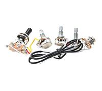 BESPORTBLE Câblage Pré-assemblé pour Potentiomètres Guitare avec 1 Pot A500k 2 Pot B500k, Prise Jack Standard, Câble Métallique Solide, Pièces de Rechange pour Guitare Électrique,