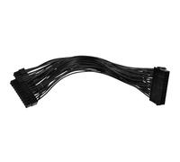 BESPORTBLE Câble d'alimentation Synchrone 24 Broches Double Alimentation ATX, Rallonge Noire Compatible Dc3.3v-12v, Répartiteur Adaptateur Double Connecteur pour Alimentation Carte Mère
