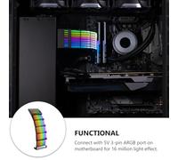 BESPORTBLE Câble d'Extension Alimentation Argb 24 Broches Gainé Synchronisation 5V RGB Compatible Boîtiers ATX/Matx Éclairage LED 16 Millions de Couleurs pour PC Gaming et Modding