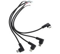 BESPORTBLE Câble USB Type-C Mâle Coudé à 90° Court 025 M à 4 Broches Câble Dénudé à Extrémité Ouverte en PVC Lot de 4 pour Alimentation et Transfert de Données Compatible Bricolage