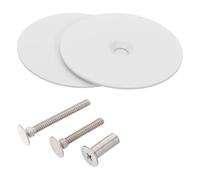BESPORTBLE Cache-trou de Poignée de Porte Rond en Acier Inoxydable Blanc, Installation Facile Montage par Vis, Compatible Universellement pour Porte D'entrée ou Intérieure, Design Moderne