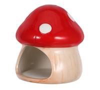 BESPORTBLE Cachette Aquarium Champignon Céramique Rouge Refuge Sûr pour Betta Crevette Poisson et Décor pour Aquarium et Habitat Aquatique