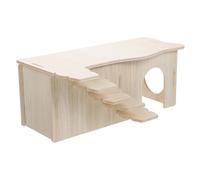 BESPORTBLE Cachette pour Hamster Maison de Cachette pour Hamster en Bois Khaki Facile à Nettoyer Résistante aux Morsures Grignotage des Dents pour Dormir et Peindre Soi-même