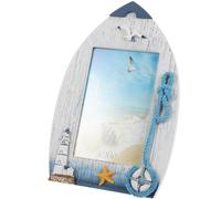 BESPORTBLE Cadre Photo Méditerranéen en Bois 15X10 CM Style Nautique Oiseau Marin et Phare Porte-Photos de Table Décoratif pour Bureau Chambre et Salon Décoration Marine