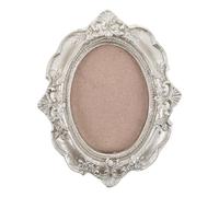 BESPORTBLE Cadre Photo Mural Ovale Vintage Argenté Accroche Triangulaire Décor Suspendu 3D Orné pour Décoration Intérieure Cadre Photo Bohème Rustique et Salon