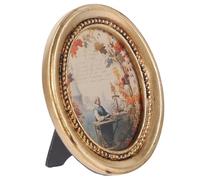 BESPORTBLE Cadre Photo Rétro Ovale en Résine Solide Petit Porte-Photo Vintage Décoratif pour Chambre et Salon Cadre Photo Créatif Style Européen Décoration Murale Élégante