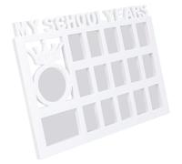 BESPORTBLE Cadre Photo Scolaire Créatif Multi-Usage 36X25 CM en Plastique Blanc Porte-Photo Année Scolaire pour Garçon et Filles Décoration Murale Record de Croissance Bébé Cadre Photo