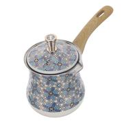 BESPORTBLE Cafetière Turque en Acier Inoxydable 720 Ml Cezve de Table Compatible Induction Gaz Électricité Petit Chauffe-Lait et Cafetière Grecque pour Thé Beurre Chocolat Poignée Bois