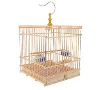 BESPORTBLE Cage à Oiseaux Bambou Suspendue Habitat pour Inséparables Et Perruches Design Décoratif pour Bureau Et Jardin Porte Facile à Nettoyer