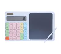 BESPORTBLE Calculatrice Silencieuse avec Tablette D'écriture LCD Intégrée 12 Chiffres Alimentation Solaire, Matériau Abs, pour Espaces Partagés et Applications Professionnelles