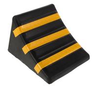BESPORTBLE Cale de Roue Triangulaire en Caoutchouc avec Poignée Métallique | Bloc Noir Antidérapant, Bandes Jaunes Réfléchissantes, pour Pneus de Voiture et Fourgon, Stationnement Sûr