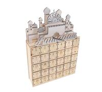 BESPORTBLE Calendrier de Compte à Rebours et Lumière LED avec 30 Tiroirs Miniatures en Bois pour Ramadan Décoration Festive pour Maison et Fête de L'aïd