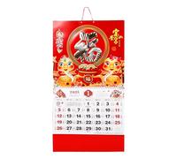 BESPORTBLE Calendrier du Nouvel An chinois 2024 à suspendre, calendrier lunaire du Nouvel An lunaire du dragon calendrier mensuel à suspendre pour la maison, le bureau, la décoration du Nouvel An,