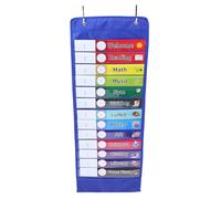 BESPORTBLE Calendrier Mural Cases Oxford Transparent Bleu Pochette Suspendue pour Notes et Planning Quotidien Organisateur Mural Pratique pour Famille