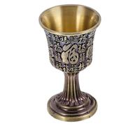 BESPORTBLE Calice à Vin Bronze Décoratif avec Gravure Fu Gobelet Traditionnel Chinois Tasse à Liqueur pour Maison Cadeau Mariage Noël et Fêtes