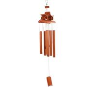 BESPORTBLE Carillon Éolien en Bambou Naturel Suspendu, Décoration Murale Créative pour Jardin et Terrasse, Carillons Éoliens en Bois Décoratifs, Cloche à Vent Artisanale, Ambiance Zen
