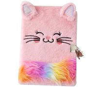 BESPORTBLE Carnet de Notes Peluche Chat Mignon avec Serrure Journal Secret pour Garçon Fille pour Dessin et Souvenirs Colorés
