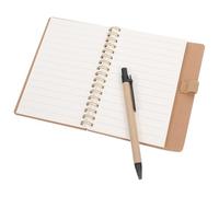 BESPORTBLE Carnet de Notes Spirale avec Stylo et Onglets, Papier Kraft Kaki | Bloc-notes Portable pour Bureau et Vacances, Reliure Spirale, Design Pratique, Accessoires Stylo et Repères