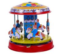 BESPORTBLE Carrousel à Remontoir Vintage en Métal pour Garçon et Filles, Petit Jouet Mécanique Rotatif sans Pile, Présent Fête D’Anniversaire, Décoration Nostalgique, Jouet Éducatif Amusant