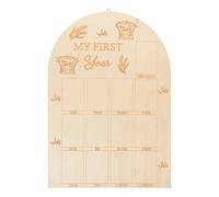 BESPORTBLE Carte en bois beige pour les étapes mensuelles de bébé, cadeau de grossesse et de naissance pour garçons et filles, accessoire photo pour nouveau-né.