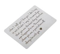 BESPORTBLE Carte Portefeuille en Acier Inoxydable Gravée D’Un Mot D’Amour Décor Saint Valentin Insert Décoratif pour Portefeuille Présent Anniversaire et Fête Compatible Insert