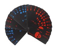 BESPORTBLE Cartes à Jouer Étanches PVC Noir Mat à Motif Têtes de Mort Jeu de Cartes Plastifié pour Poker et Jeux
