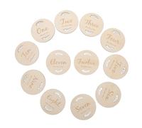BESPORTBLE Cartes Mensuelles en Bois pour Bébé, 12 Pièces, Design Créatif et Gravure, Accessoires Commémoratifs pour Photographie de Naissance et Suivi Mensuel