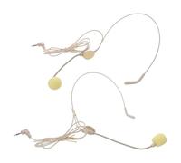 BESPORTBLE Casque Filaire à Micro Condensateur Supra-auriculaire Beige, 2 Pièces avec Haut-Parleur de Conférence Intégré, Microphone Suspendu pour Enseignement, Prise de Parole et Chant