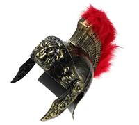 BESPORTBLE Casque Soldat Romain Antique Plastique pour Cosplay et Costume Homme Accessoire Décoratif Léger et Sûr avec Plume Rouge pour Halloween et