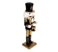 BESPORTBLE Casse-Noisette Décoratif de Noël 36 CM en Bois Foncé et Or Figurine de Soldat Roi pour Décoration de Table Festive Petites Figurines de Casse-Noisettes Traditionnelles