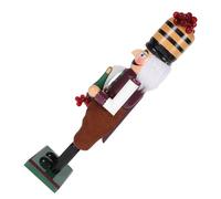 BESPORTBLE Casse-Noisette en Bois Petit Format Décoration de Noël Artisanale Figurine de Paysan Tenant Bouteille de Vin Ornement de Fête pour Table et Bureau Ambiance Festive Hiver